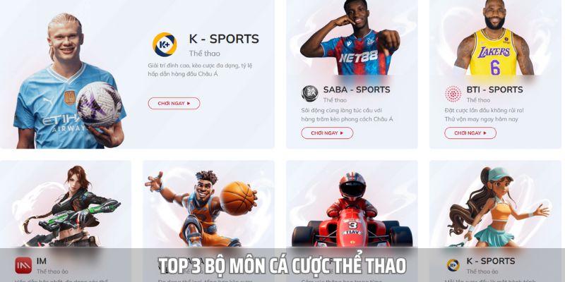 Top 3 bộ môn cá cược thể thao được yêu thích nhất