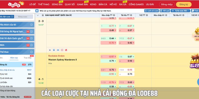 Các kèo cược phổ biến có tại bóng đá